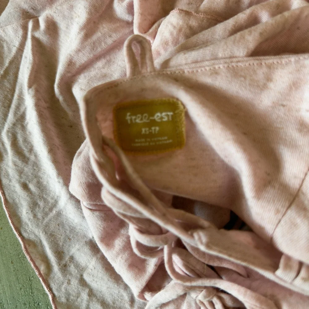 NWT Free People Star Gaze Mini Dress XS Pink Chalk • Tiered Ruffle Hem - Picture 5 of 5